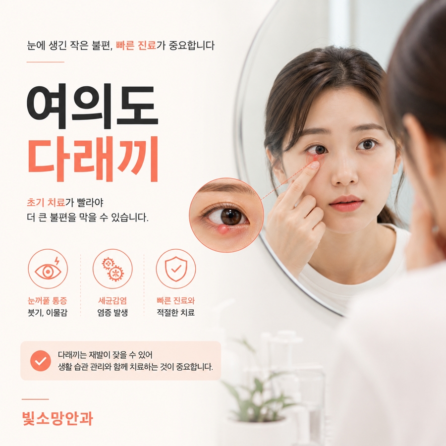 여의도안과 다래끼 진료, 눈꺼풀 염증을 가볍게 넘기지 않는 이유
